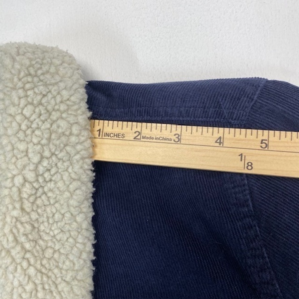 Levi Strauss Mens Navy Blue Corduroy Sherpa Lined Trucker Jacket Small S - Picture 5 of 12